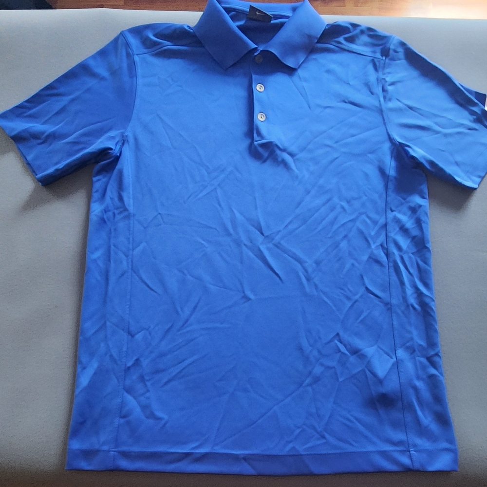 Nike Golf Dri-Fit Blue Polo Shirt Medium Athletic Performance